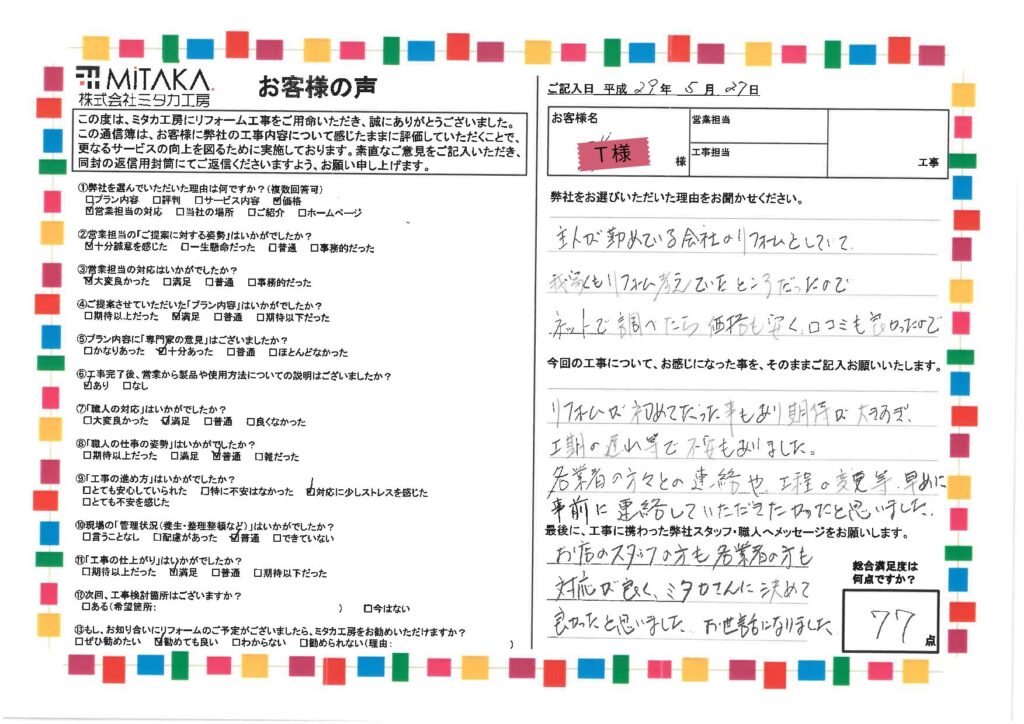 ネットで調べたら価格も安く口コミも良かったので