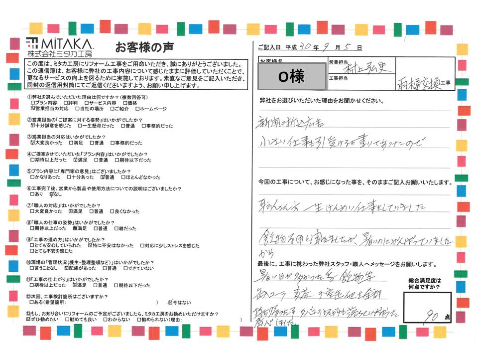 職人さん方一生懸命仕事をしていました。飲み物・たばこの吸い殻も落ちておらず感心しました。